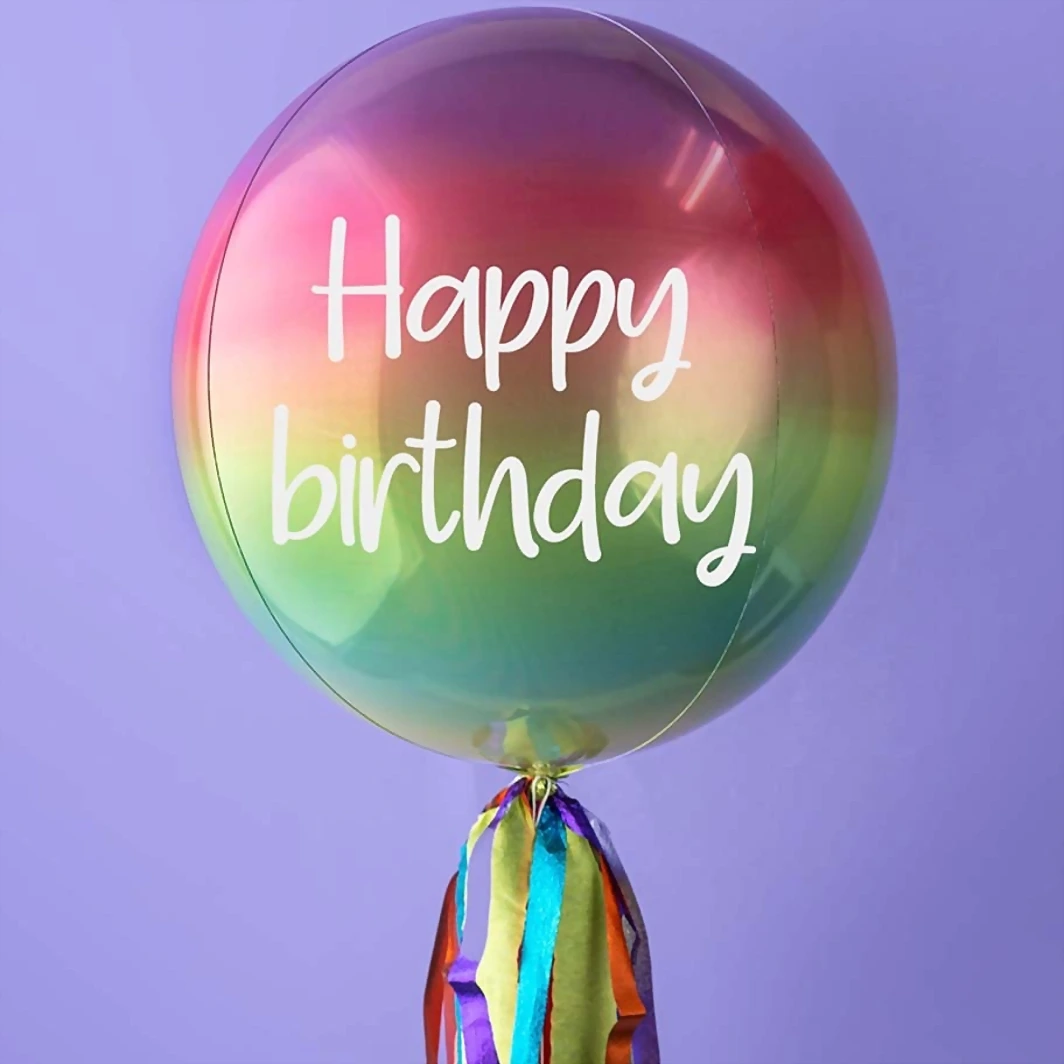 Globo Esfera Arcoíris "Happy Birthday" 10615