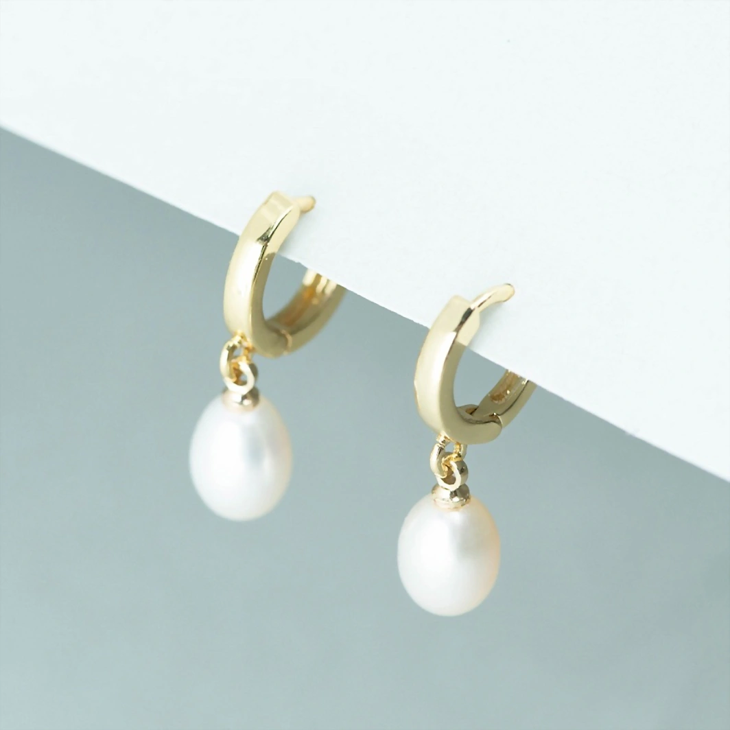 Pearl Earrings with Gold Plating La Perla 10122-A