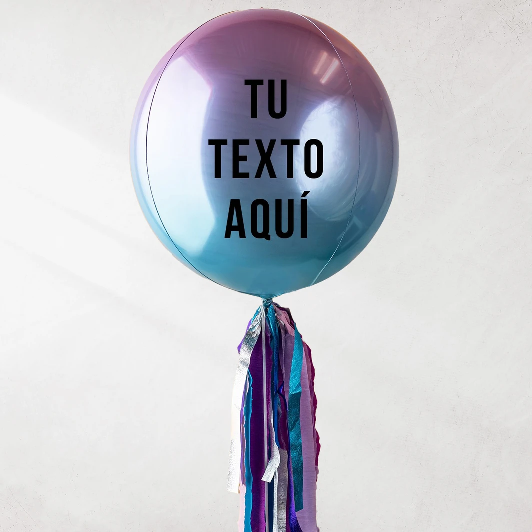 Personaliza tu Globo Esfera Rosa con Azul 7776-P