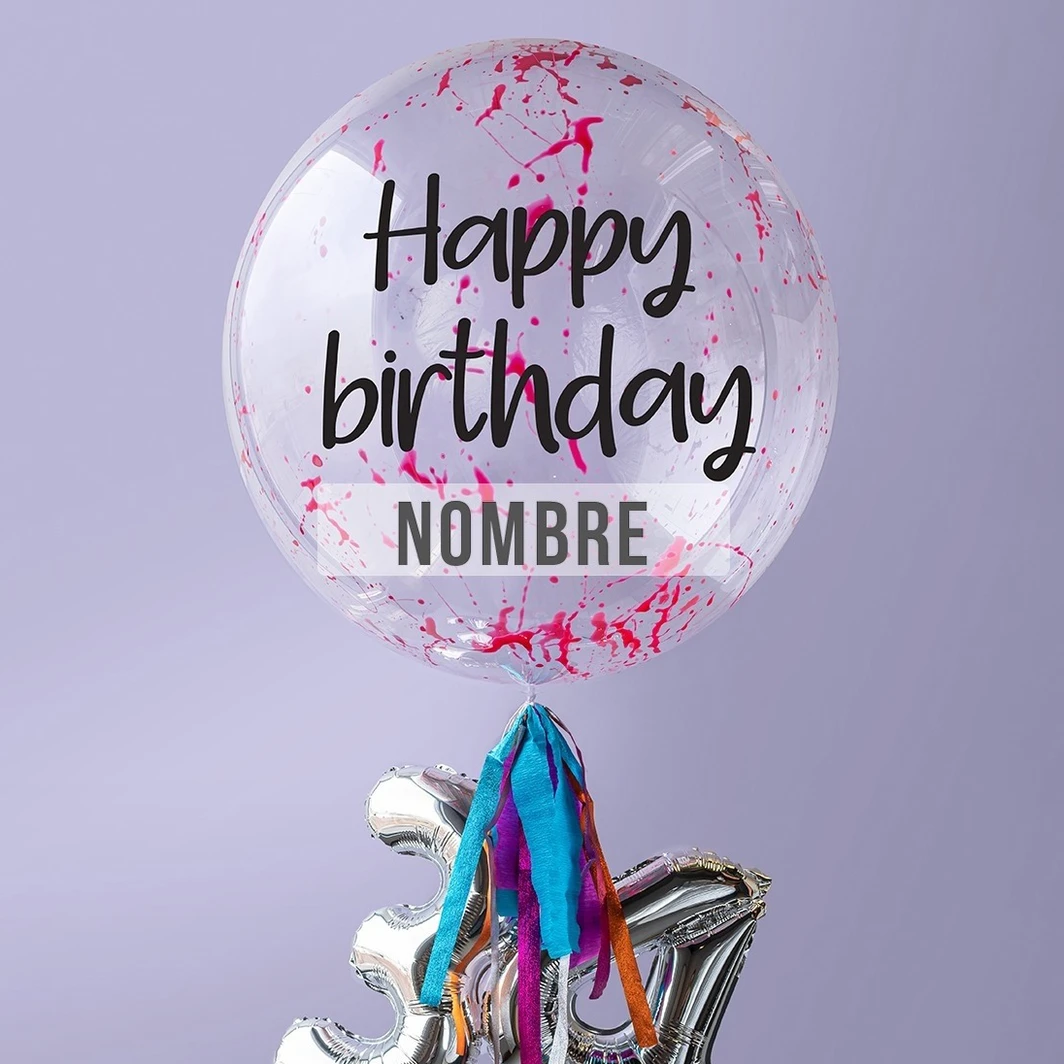 Personaliza tu Globo Splash "HBD" Rosa 7774-P