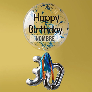 Personaliza tu Globo Splash "HBD" Azul 7775-P