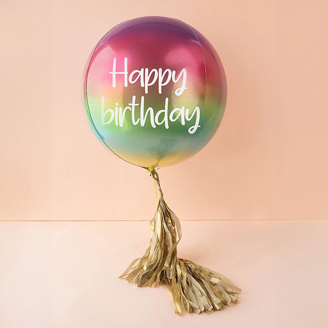 Globo Orbz Arcoíris "Happy Birthday" 11503