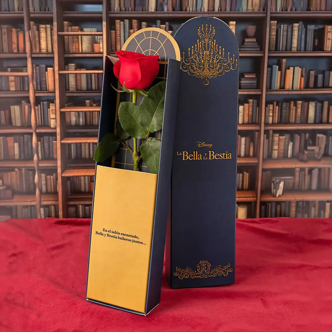 Caja Disney La Bella y La Bestia con Rosa Roja 13411