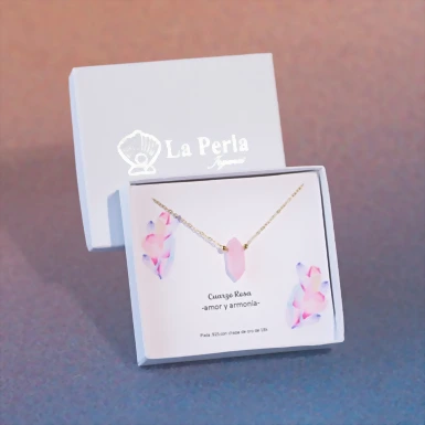 Collar Cuarzo Rosa La Perla 13811-A