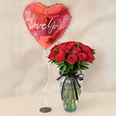 Globo Love You y 24 Rosas 13924