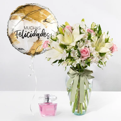 Perfume Bright Crystal con Flores y Globo  16318