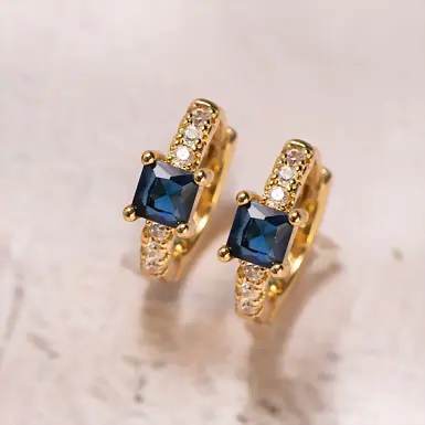 Aretes Bright Square Zafiro Amalaya 16782-A