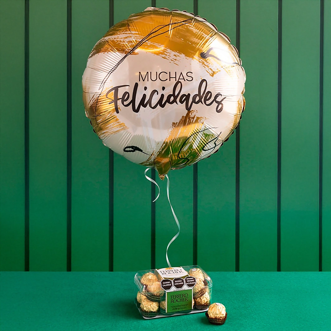 Ferrero 16 pz y Globo Felicidades 17101