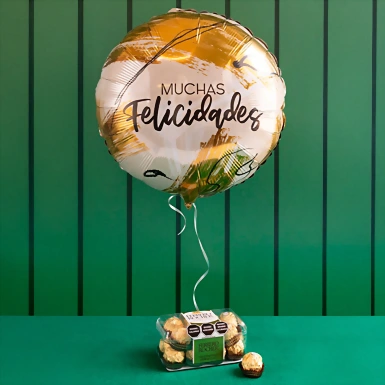 Ferrero 16 pz  y Globo Felicidades 17101