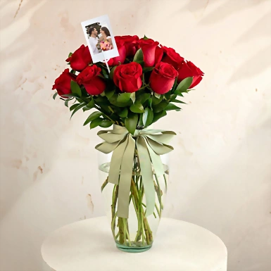 Personaliza con Mini Foto 12 Rosas Rojas 18115