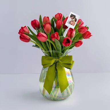 Personaliza con Mini Foto 15 Tulipanes Rojos 18786