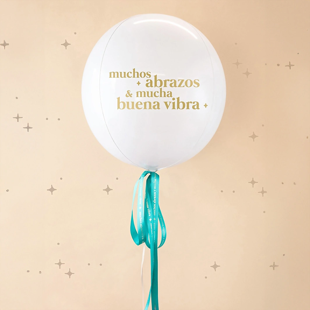 Globo Esfera Motivacional "Muchos Abrazos & Mucha Buena Vibra" 18864-A