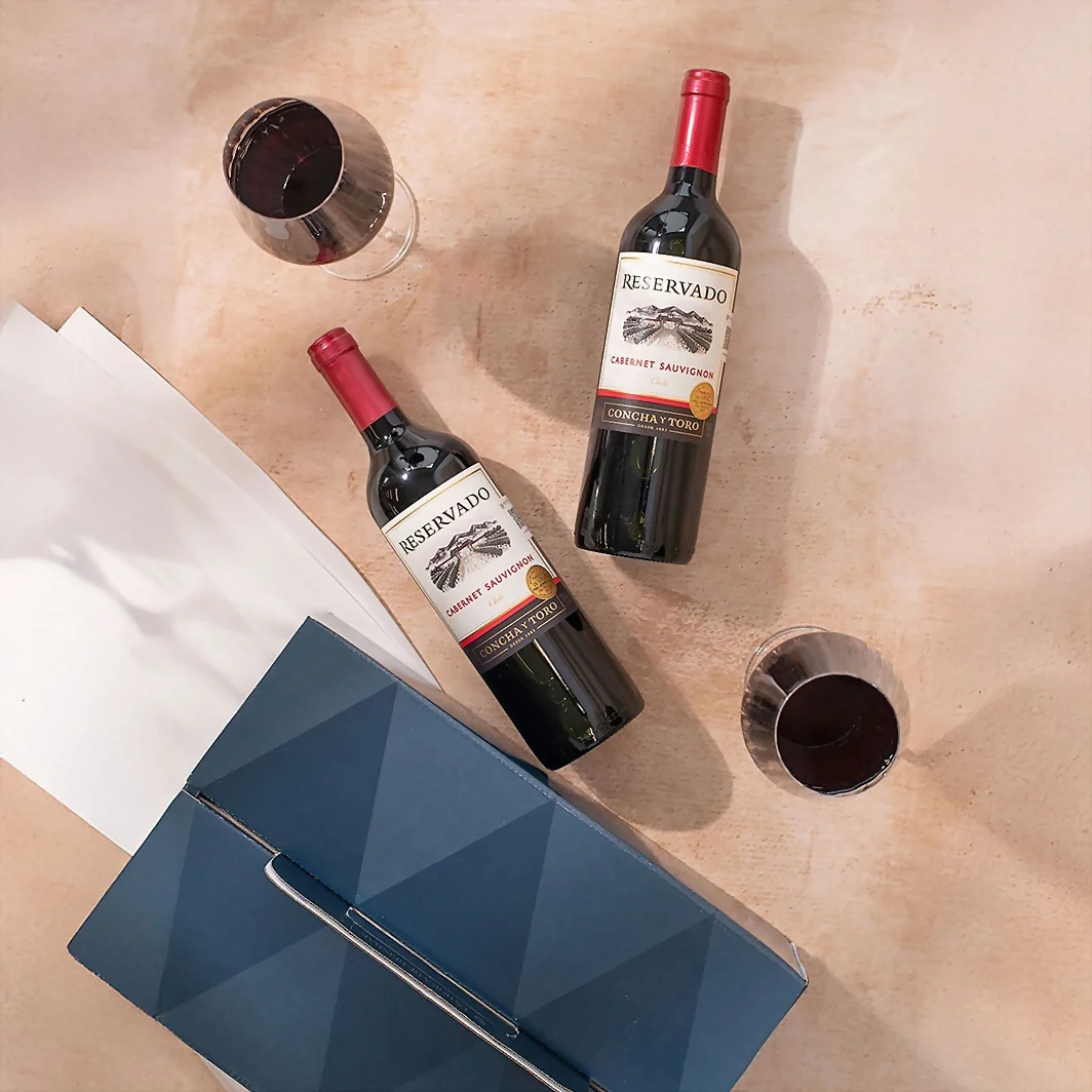 Canasta con 2 Vinos Tinto Reservado Concha y Toro 18866