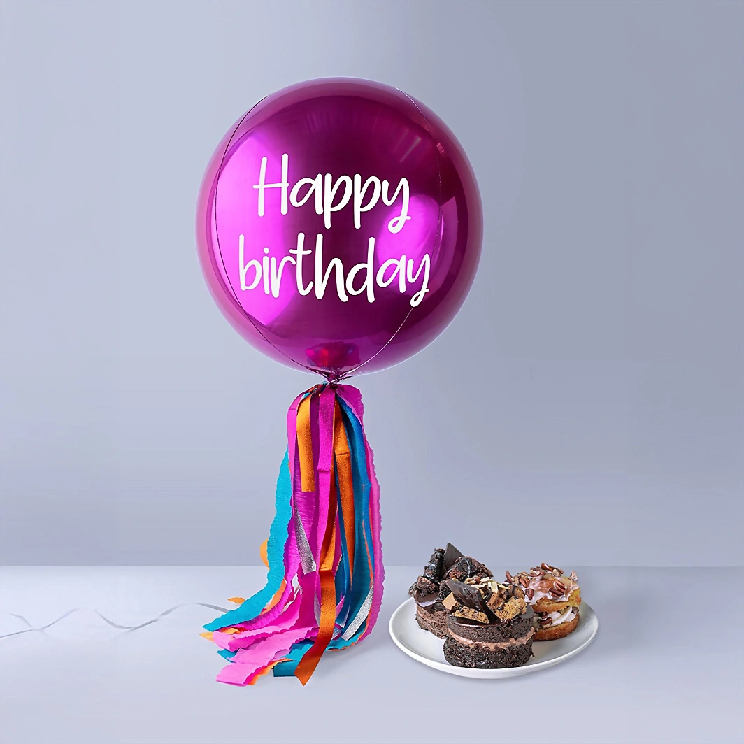 Globo Esfera Magenta con Pasteles Petit Florence 18891