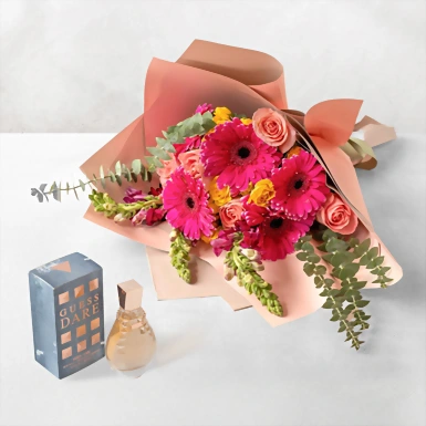 Perfume Guess con Ramo de Gerberas 19094