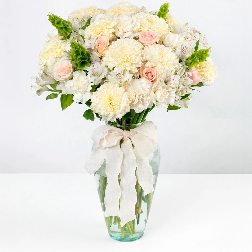 Arreglo de Claveles y Polar Blanco 19282