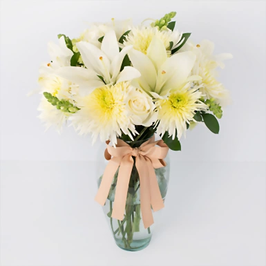 Arreglo de Lilys y Rosas Blancas 19283