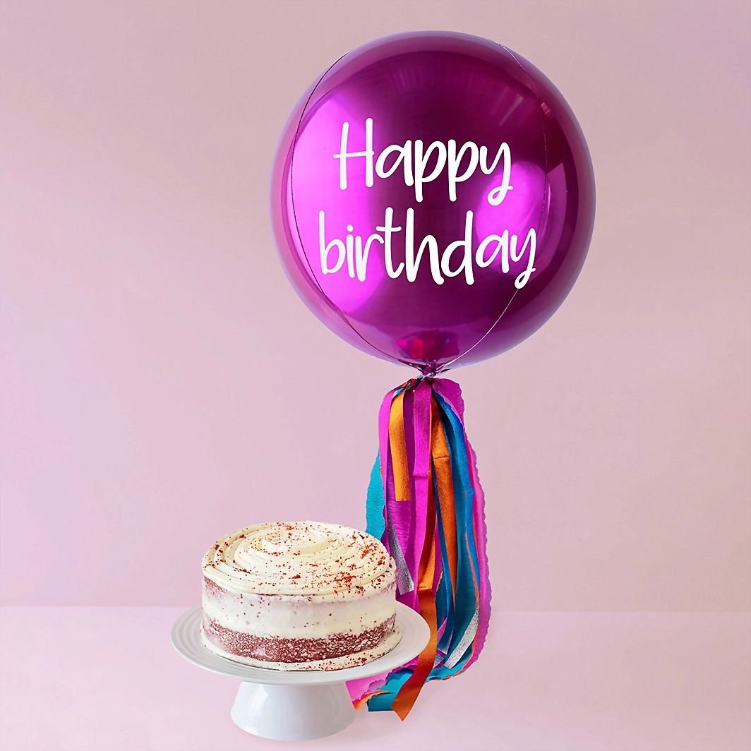 Red Velvet Vivian con Globo Esfera Magenta 19896