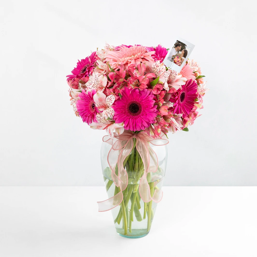 Personaliza con Mini Foto Gerberas Rosas 19923