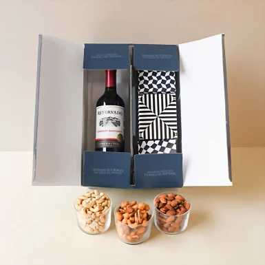 Canasta con Vino Tinto y Botanas 19940