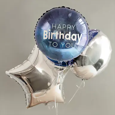 Arreglo de Globos "Happy Birthday" Azul 19971