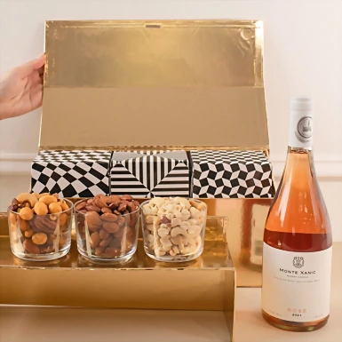 Regalo con Vino Rosado y Botanas 20303