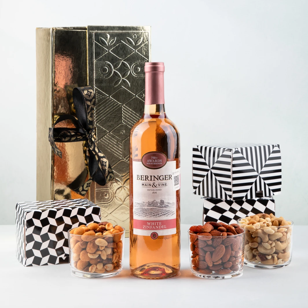 Regalo con Vino Rosado y Botanas 20304