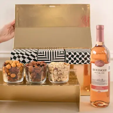 Regalo con Vino Rosado y Botanas 20304