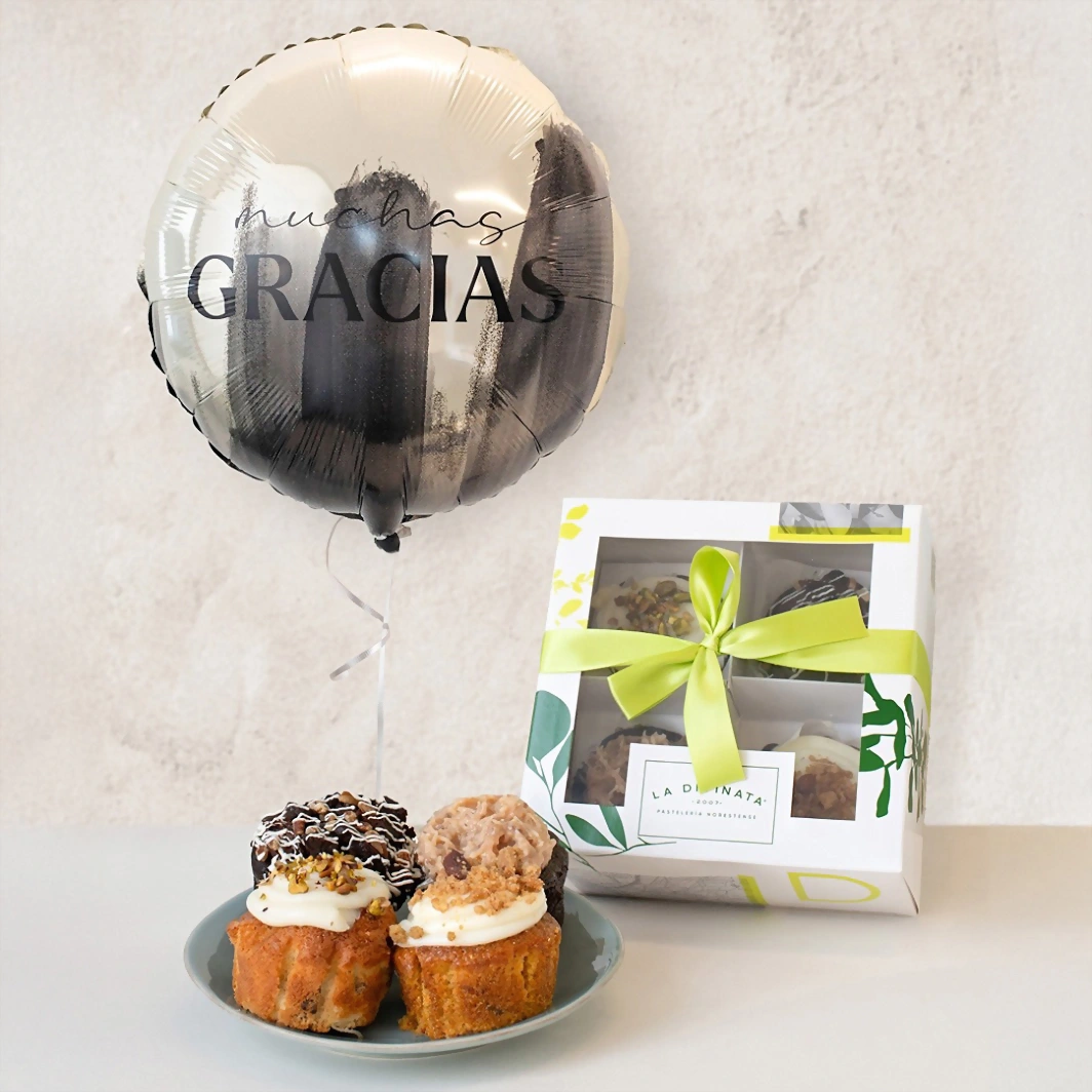 Muffins Divinata con Globo "Muchas Gracias" 20493