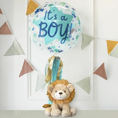 Globo Burbuja "It´s a Boy" con Leo Peluche 20503