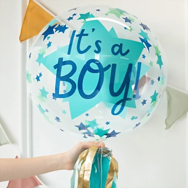Globo Burbuja "It´s a Boy" con Leo Peluche 20503