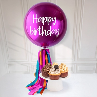 Cupcakes Mil Miel y Globo Magenta 20538