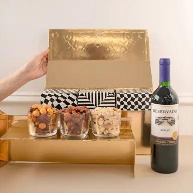 Regalo con Vino Tinto y Botanas  20589