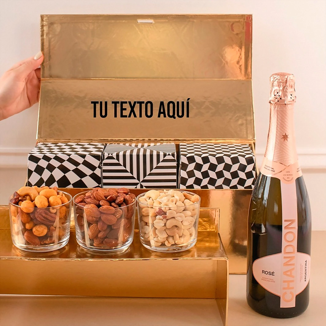 Personaliza Regalo con Vino Espumoso y Botanas 20620-P