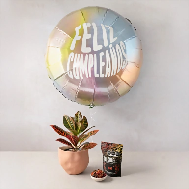 Planta con Xile Chile y Globo Gigante Cumpleaños 20674
