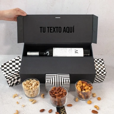 Personaliza Regalo con Vino Tinto y Botanas 20715-P