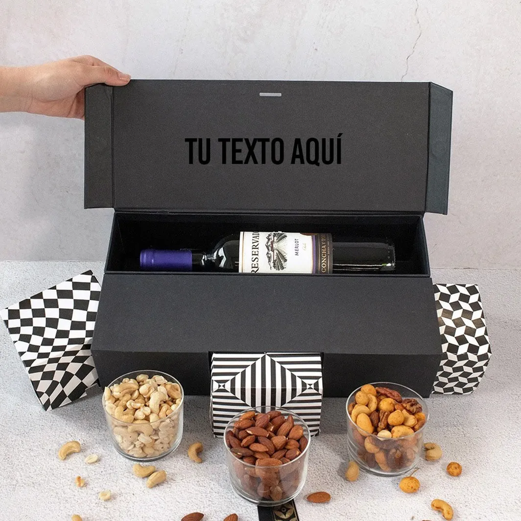 Personalize Gift with Red Wine and Snacks 20717-P