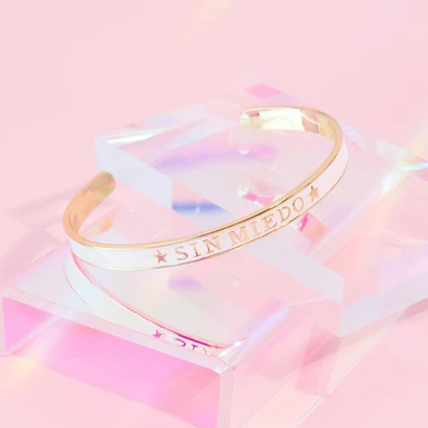 Cuff Blanco "Sin Miedo" Rosa Gitana 20834