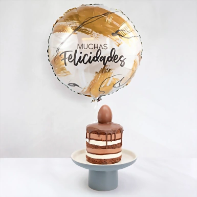 Congratulations Balloon with Mil Miel Kinder Cake 21106