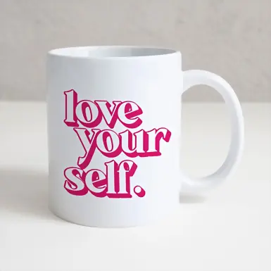 Personaliza Taza Diseño "Love yourself" 11oz 21115-P