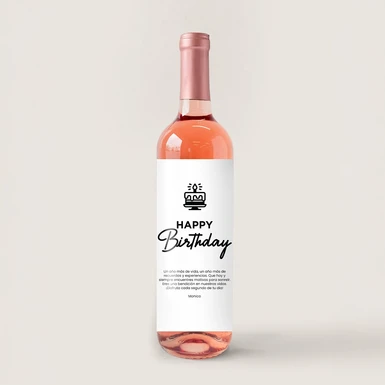 Personaliza Vino Beringer con etiqueta "Happy birthday" 21137-P