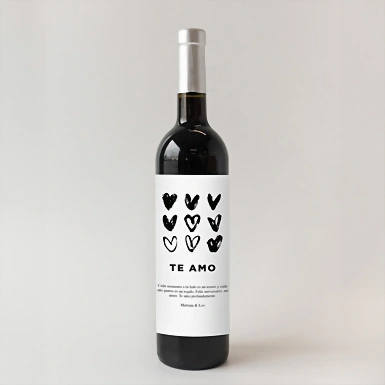 Personaliza Vino 3V con etiqueta "Te amo" 21138-P