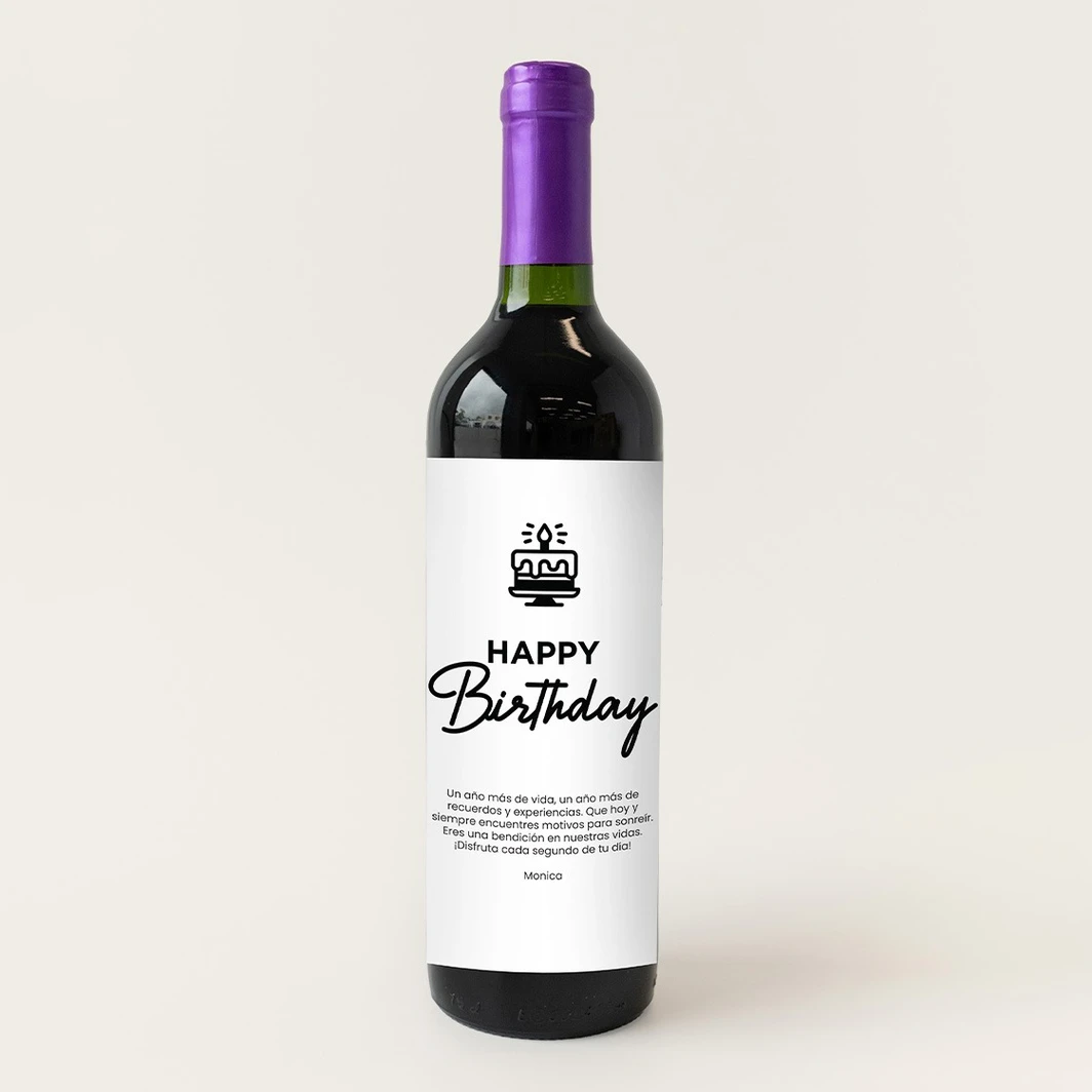 Personaliza Vino Concha y Toro con Etiqueta "Happy Birthday" 21140-P