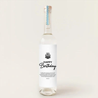 Personaliza Mezcal 400 conejos con etiqueta "Happy Birthday" 21142