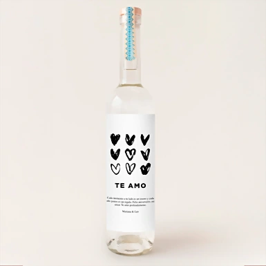Personaliza Mezcal 400 conejos con etiqueta "Te amo" 21143-P