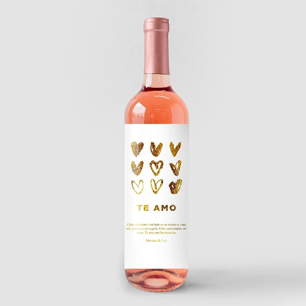 Vino Personalizado Rosado con Etiqueta "Te amo" 21167-P