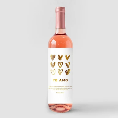 Vino Personalizado Rosado con Etiqueta "Te amo" 21167-P