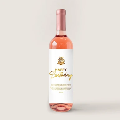 Personaliza Vino Beringer con Etiqueta "Happy birthday" 21170-P