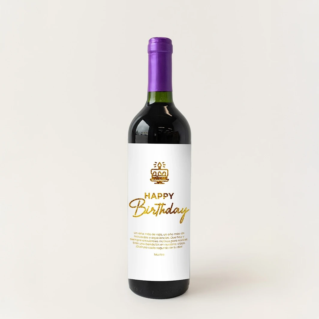 Personaliza Vino Concha y Toro con Etiqueta "Happy Birthday" 21173-P