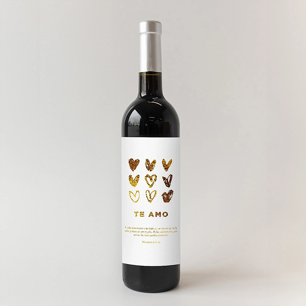 Personaliza Vino 3V con etiqueta "Te amo" 21175-P
